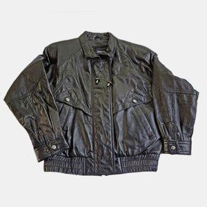 Vintage Mens Wilsons Thinsulate Blk Leather Bomber Jacket - Size M